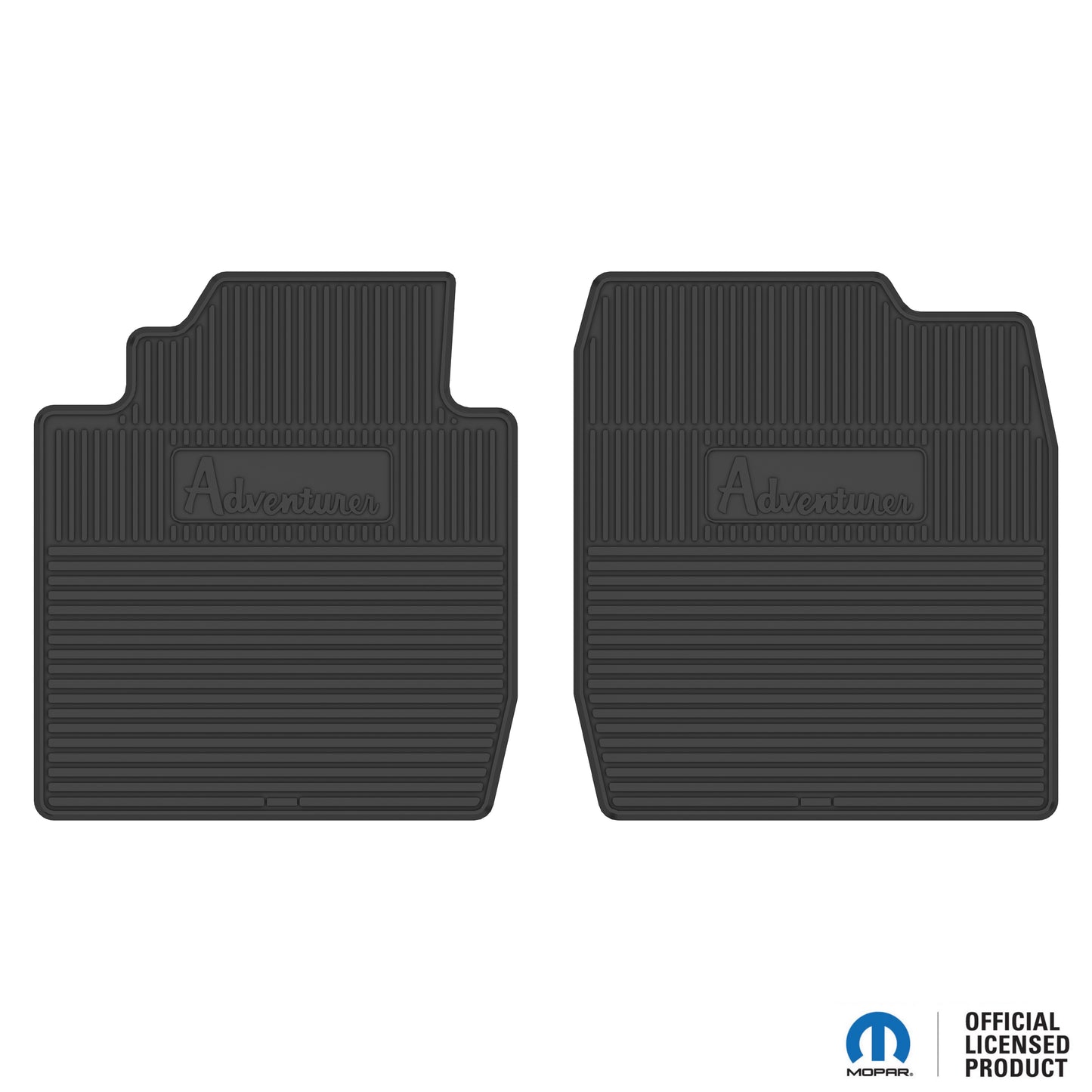 72-80 DODGE ADVENTURER '2WD' TRUCK VINYL FLOORMATS W/ ADVENTURER LOGO - BLACK