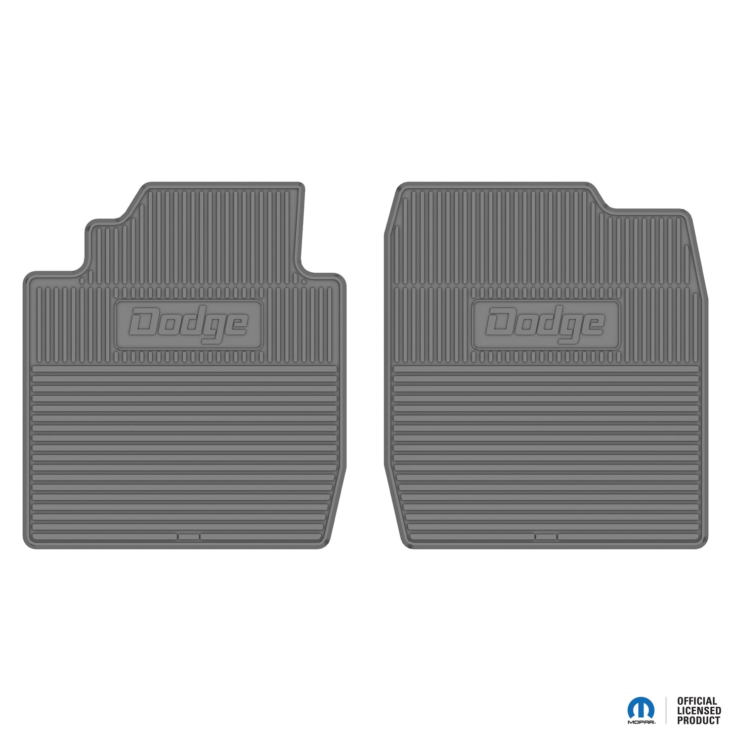 81-93 DODGE '2WD' TRUCK VINYL FLOORMATS W/ DODGE LOGO - GRAY