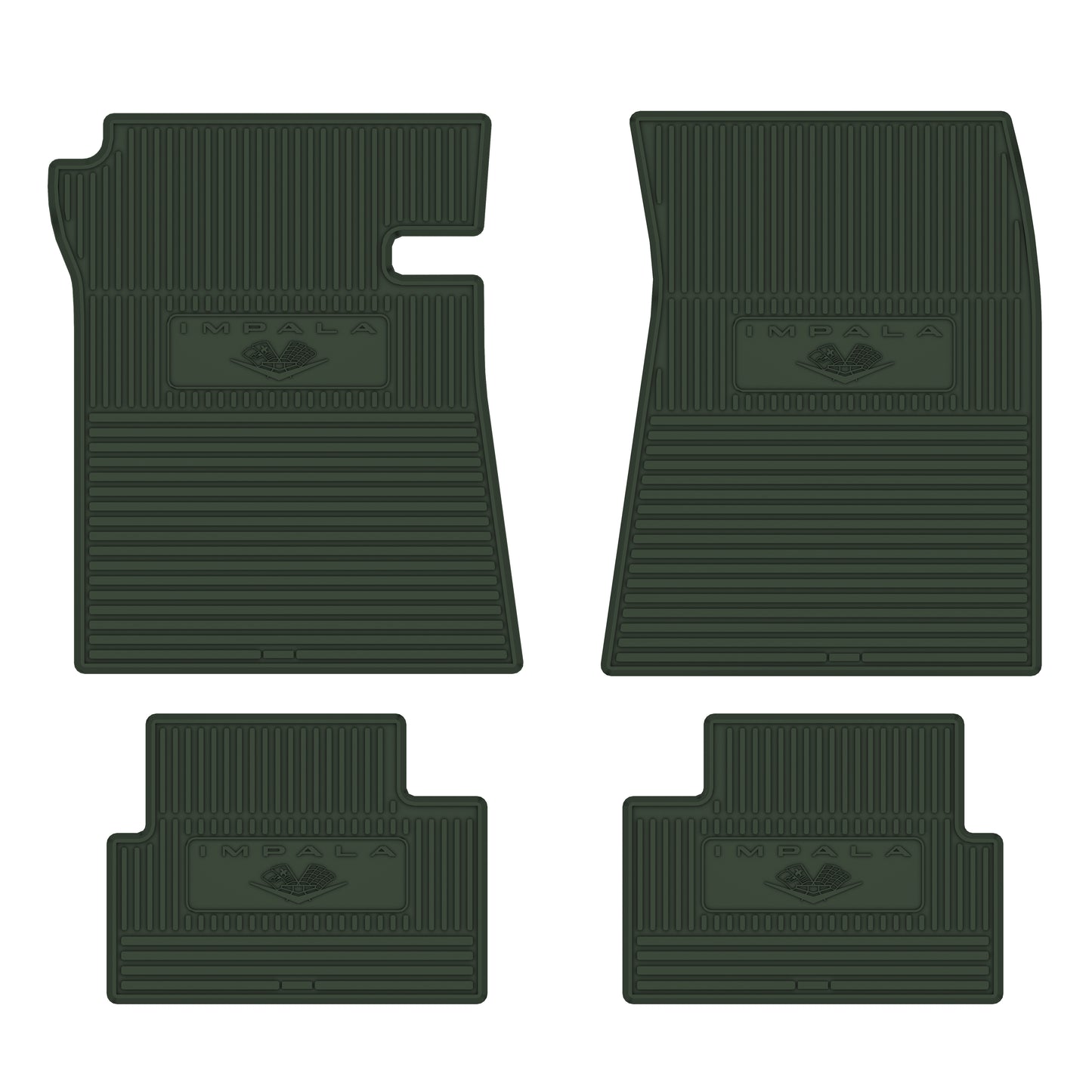 63 CHEVROLET 'IMPALA W/ FLAG' FLOOR MATS - GREEN