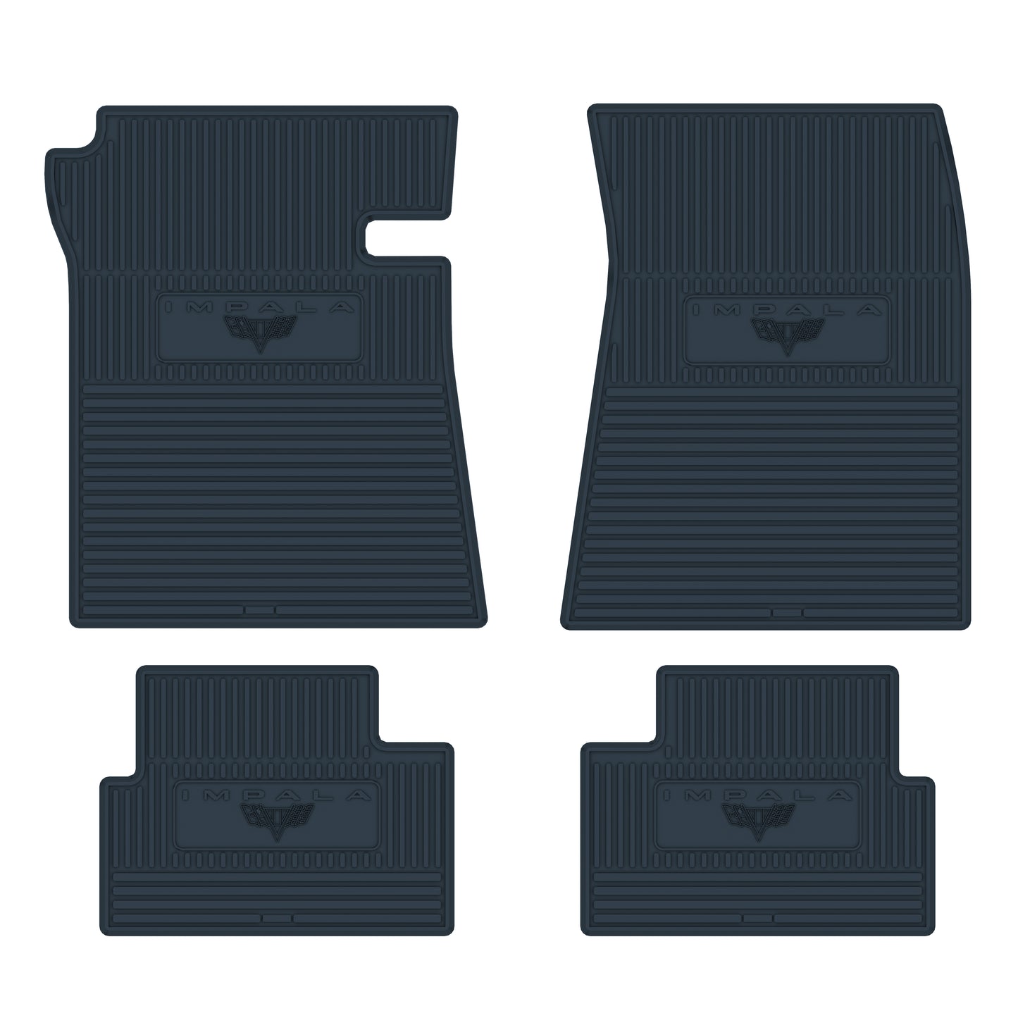 64 CHEVROLET 'IMPALA W/ FLAG' FLOOR MATS - DARK BLUE