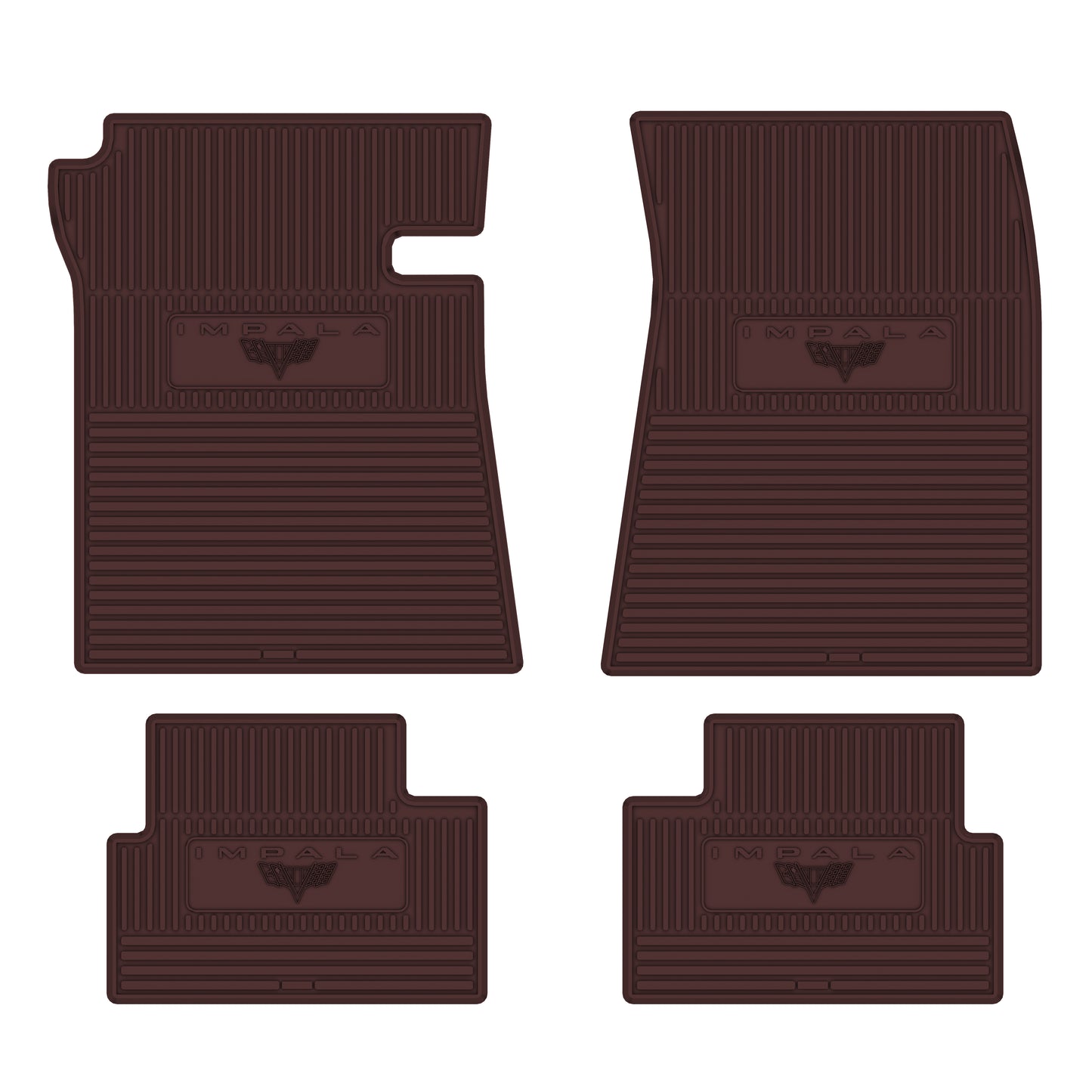 64 CHEVROLET 'IMPALA W/ FLAG' FLOOR MATS - MAROON