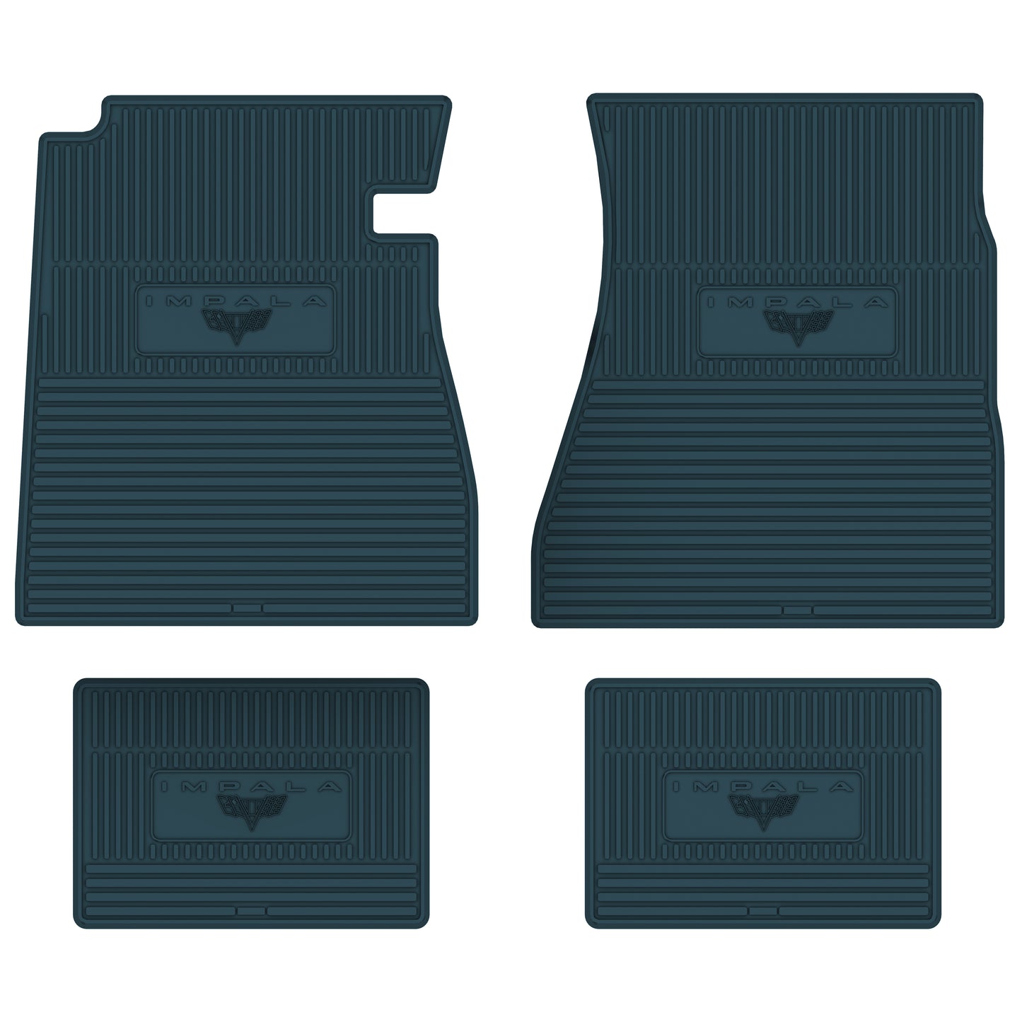 65-66 CHEVROLET 'IMPALA W/ FLAG' FLOOR MATS - TURQUOISE
