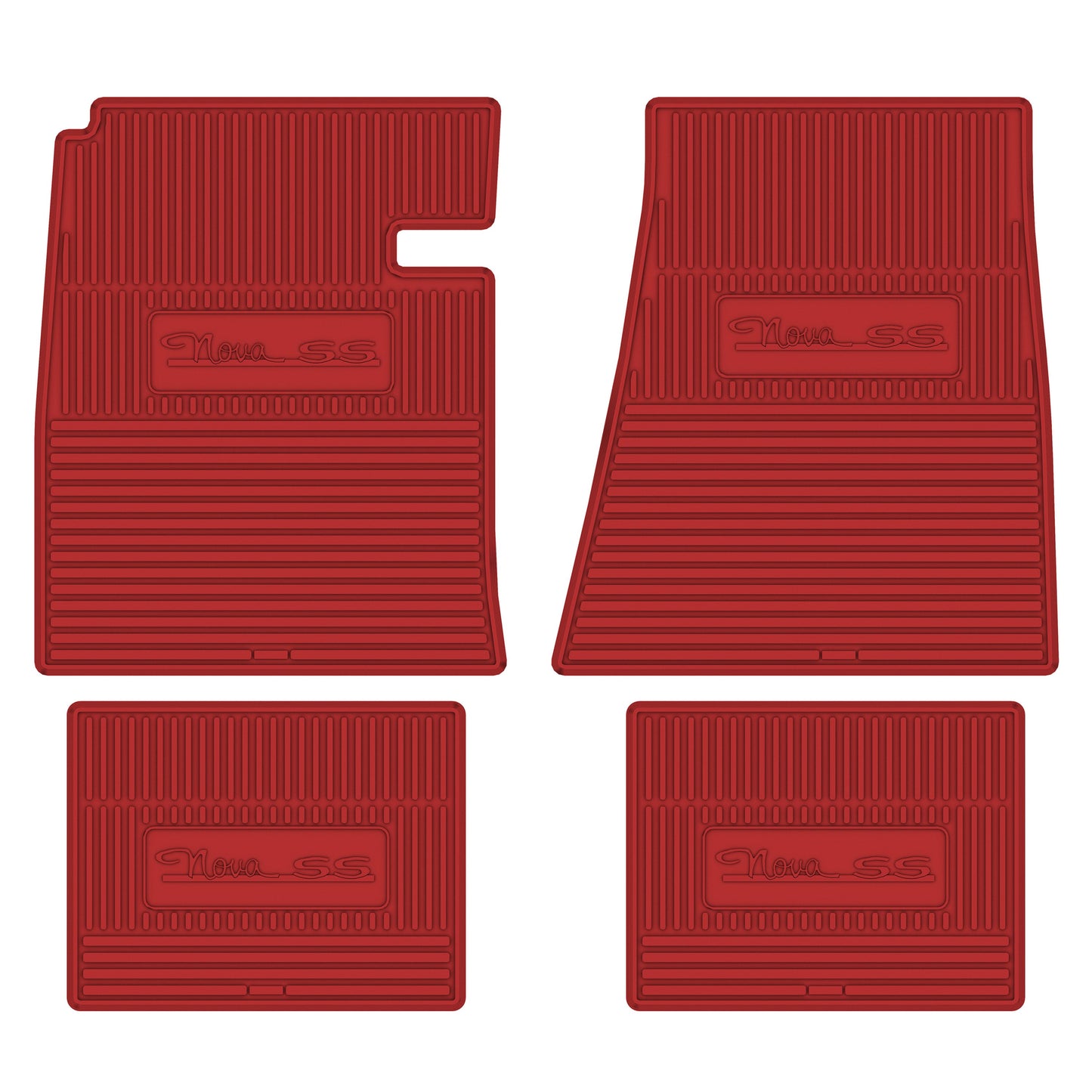 62-64 CHEVROLET 'NOVA SS' FLOOR MATS - BRIGHT RED