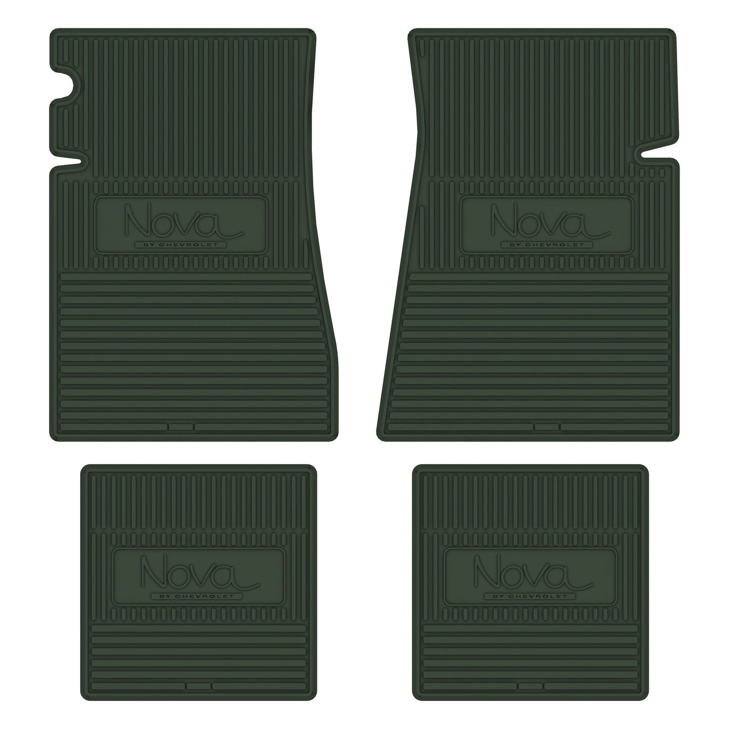 68-74 CHEVROLET "NOVA BY CHEVROLET" FLOOR MATS - GREEN