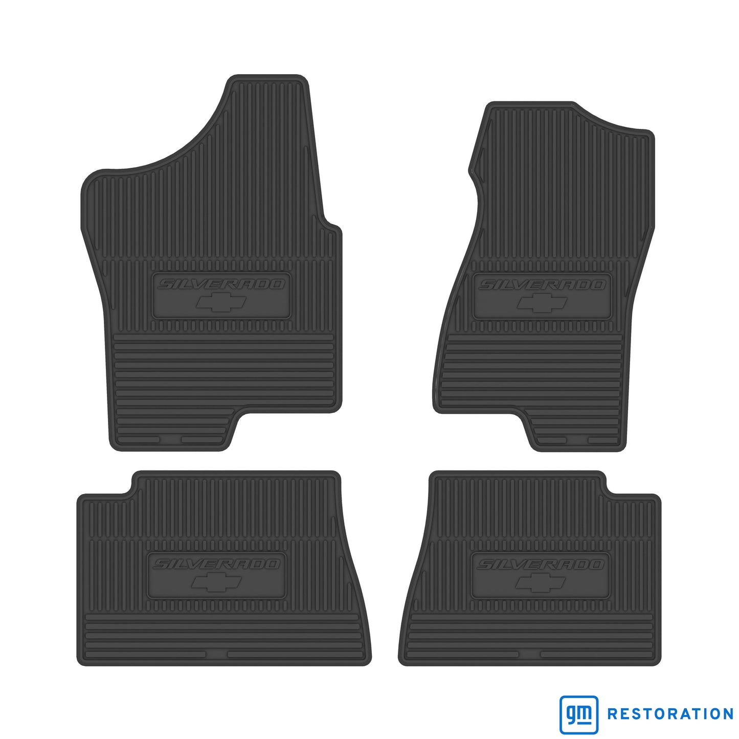 99-06 CHEVROLET TRUCK VINYL FLOORMATS W/ SILVERADO LOGO (4PC) - BLACK