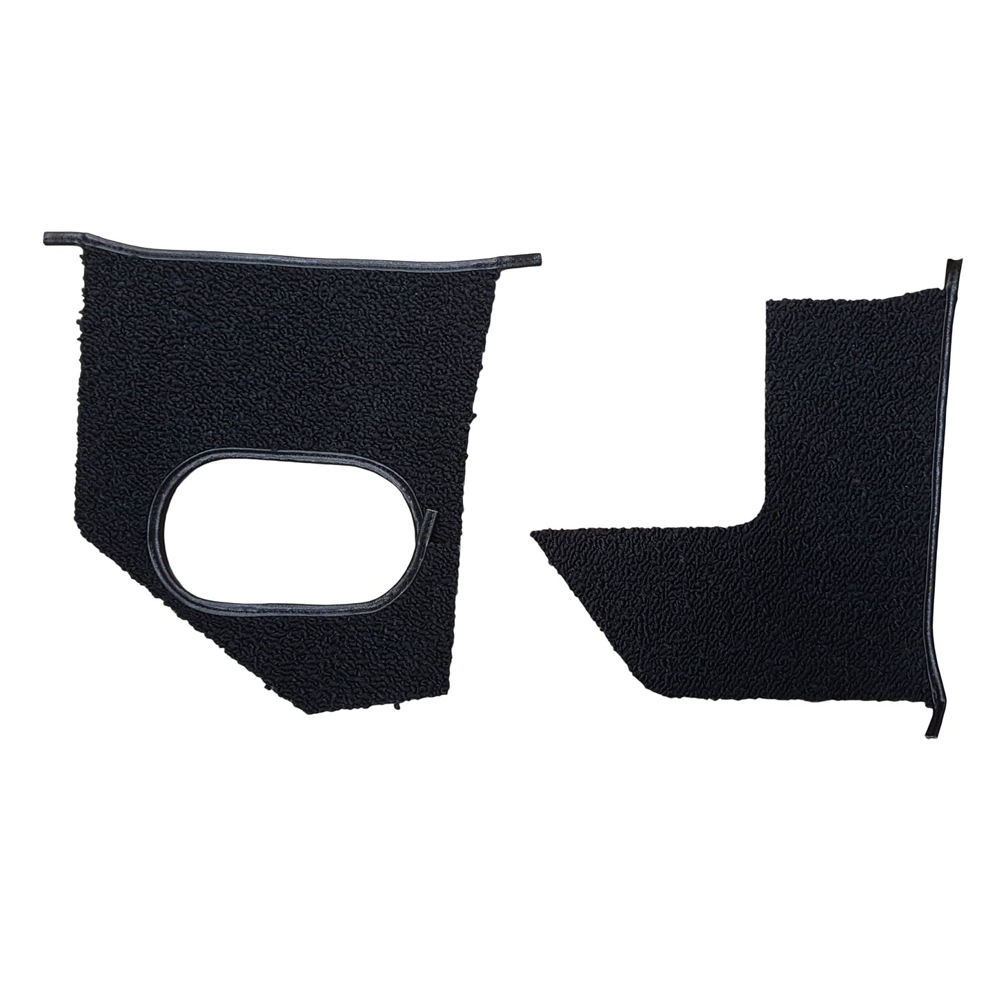 65-66 CUTLASS/442/SKYLARK/GS KICK PANEL CARPET WITH A/C & DRIVERSIDE FRESH AIR VENT - BLACK
