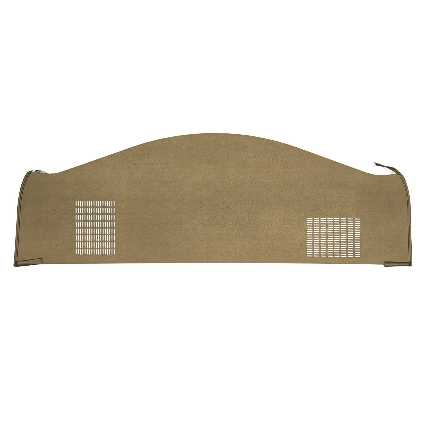 68 DODGE/PLYMOUTH B-BODY HARDTOP (NOT CHARGER) PACKAGE TRAY WITH OPPOSITE DIRECTION SPEAKER CUT-OUTS - FAWN
