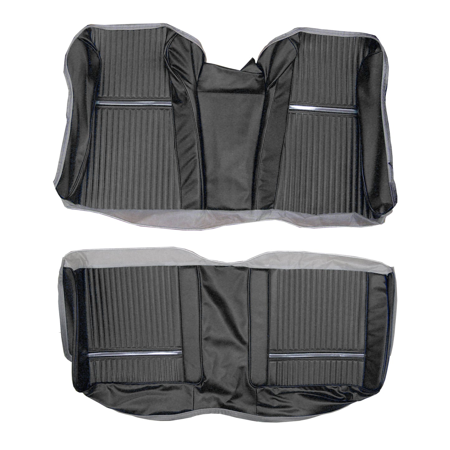 65 SPORT FURY HARDTOP REAR UPHOLSTERY - BLACK