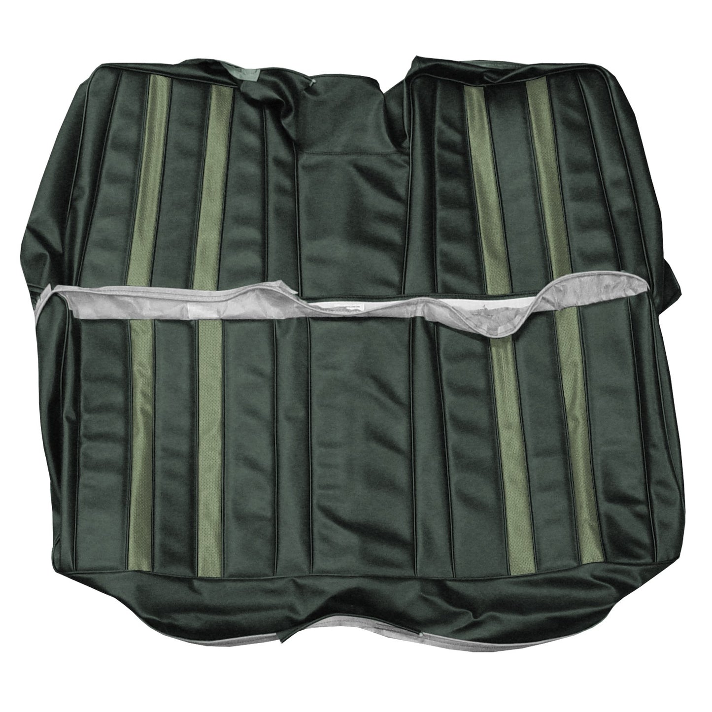 68 SPORT FURY HARDTOP REAR UPHOLSTERY - DARK GREEN W/ LIGHT GREEN ACCENT