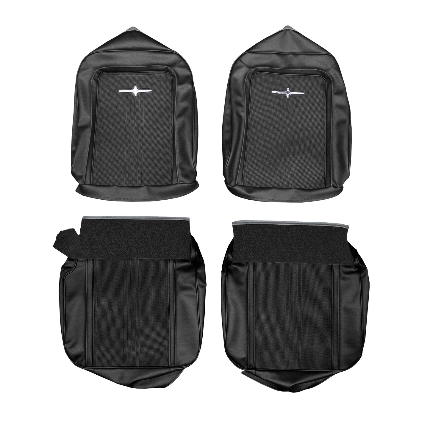 64 CHRYSLER 300/300K BUCKET SEAT UPHOLSTERY - BLACK