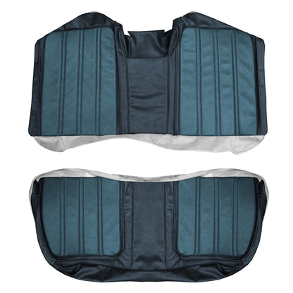 69 FURY III CONVERTIBLE REAR UPHOLSTERY - LIGHT BLUE/DARK BLUE