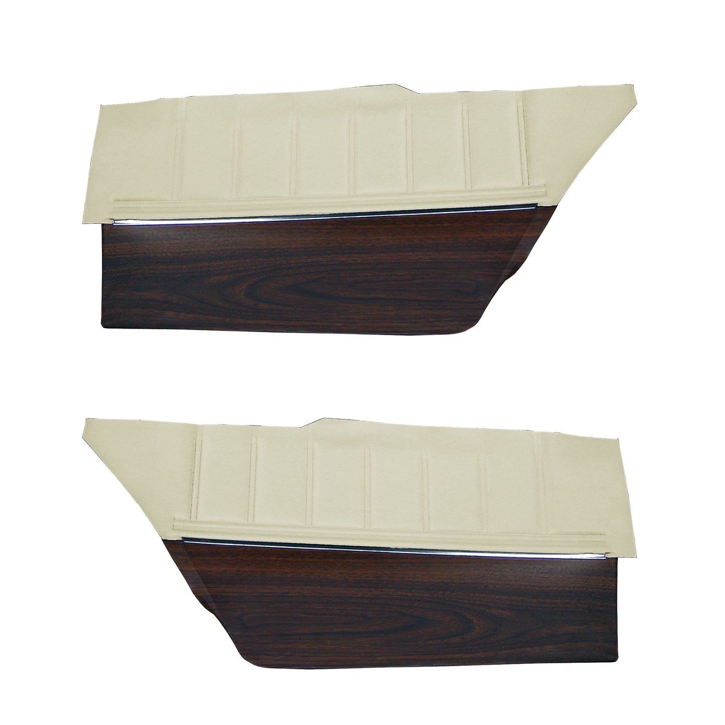 73 CHARGER SE HARDTOP REAR UPPER PANELS W/ WOODGRAIN (COACHMAN GRAIN) - PARCHMENT