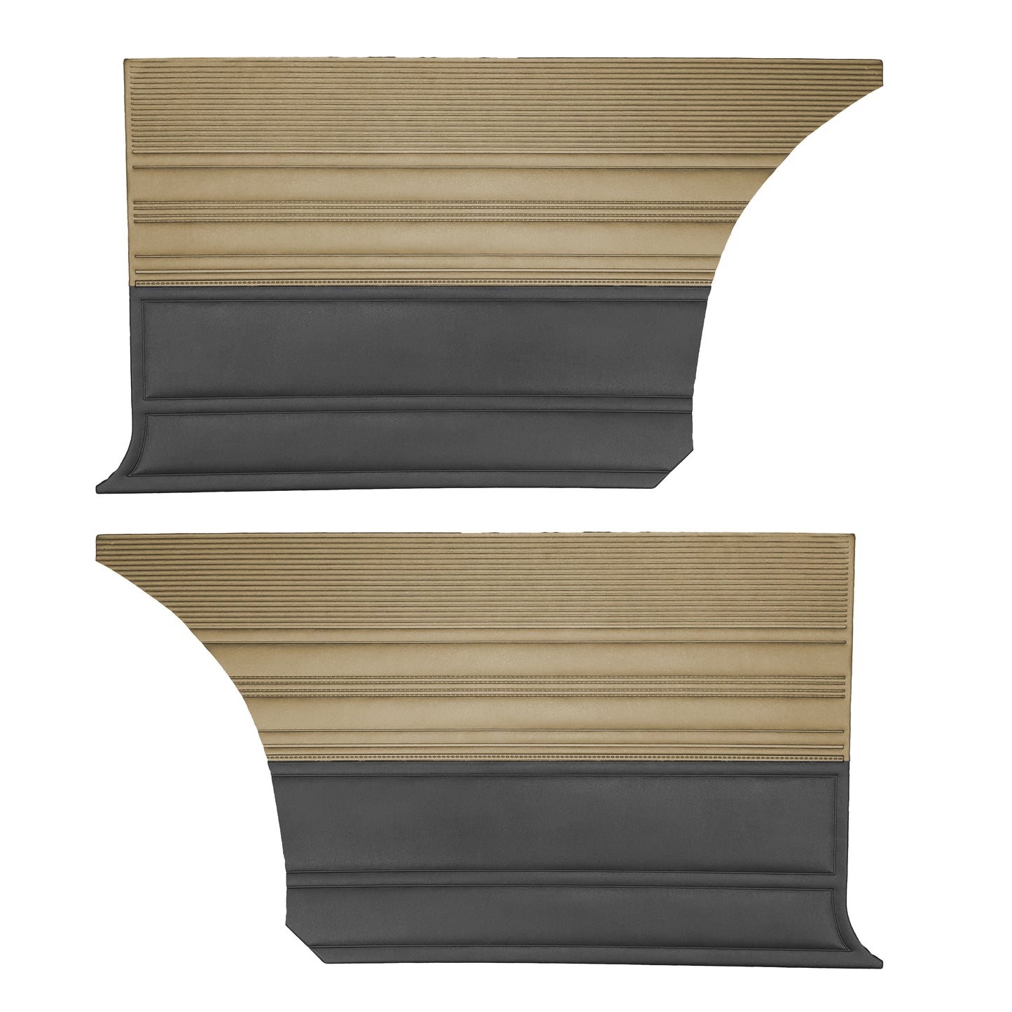 68 CORONET RT/500 HARDTOP REAR PANELS - GOLD/BLACK