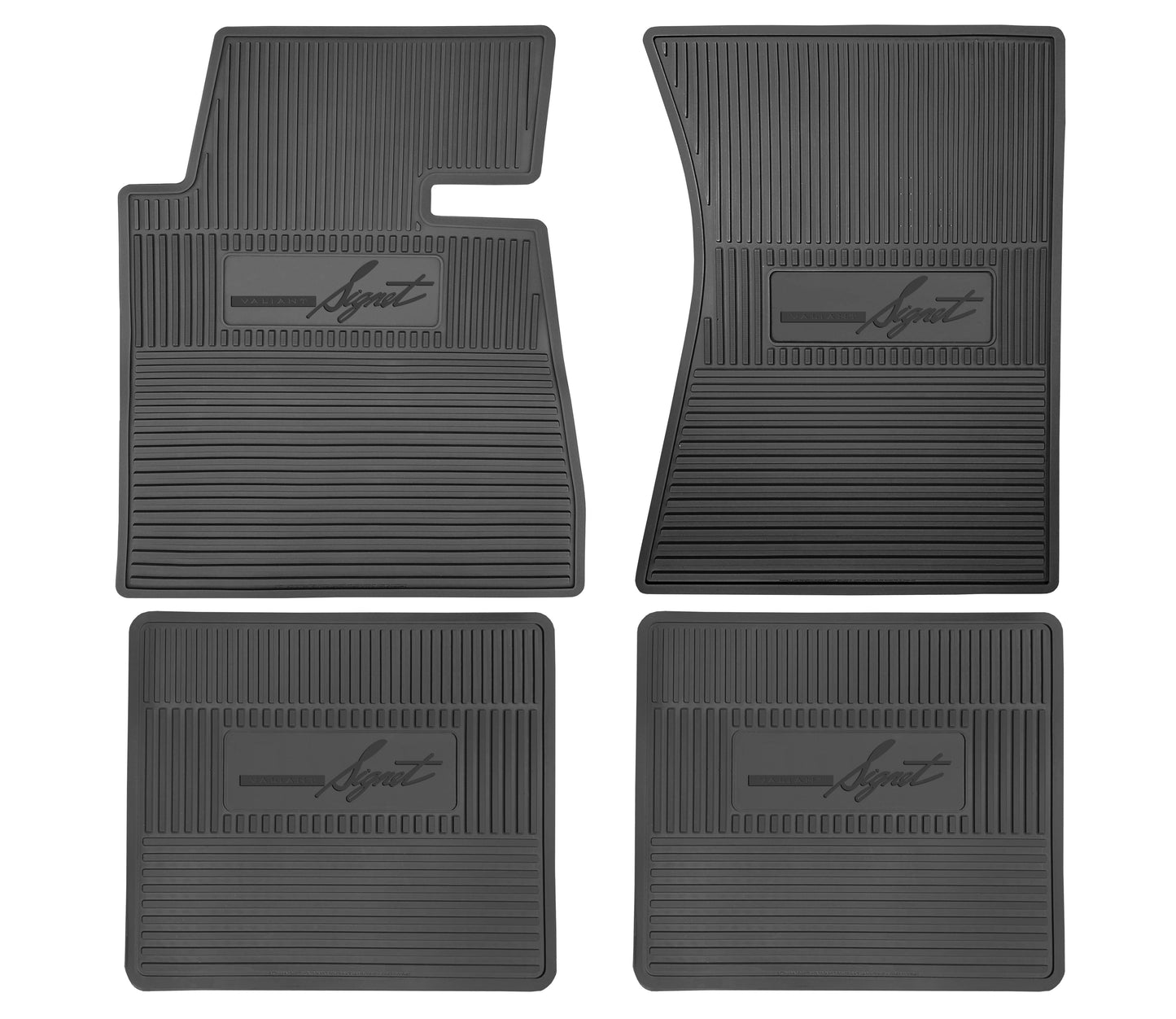 66 PLYMOUTH 'VALIANT SIGNET' FLOOR MATS W/ TRANSMISSION - BLACK