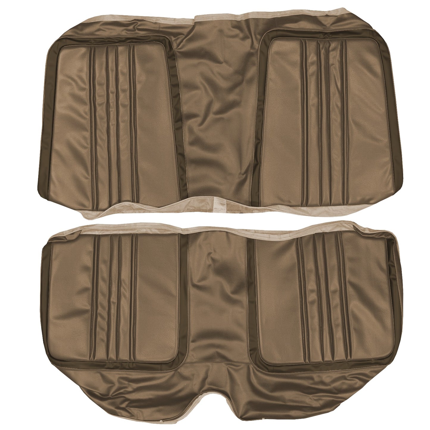 70 SATELLITE/ROADRUNNER "DECOR" HARDTOP REAR UPHOLSTERY - BROWN W/ DARK BROWN ACCENT