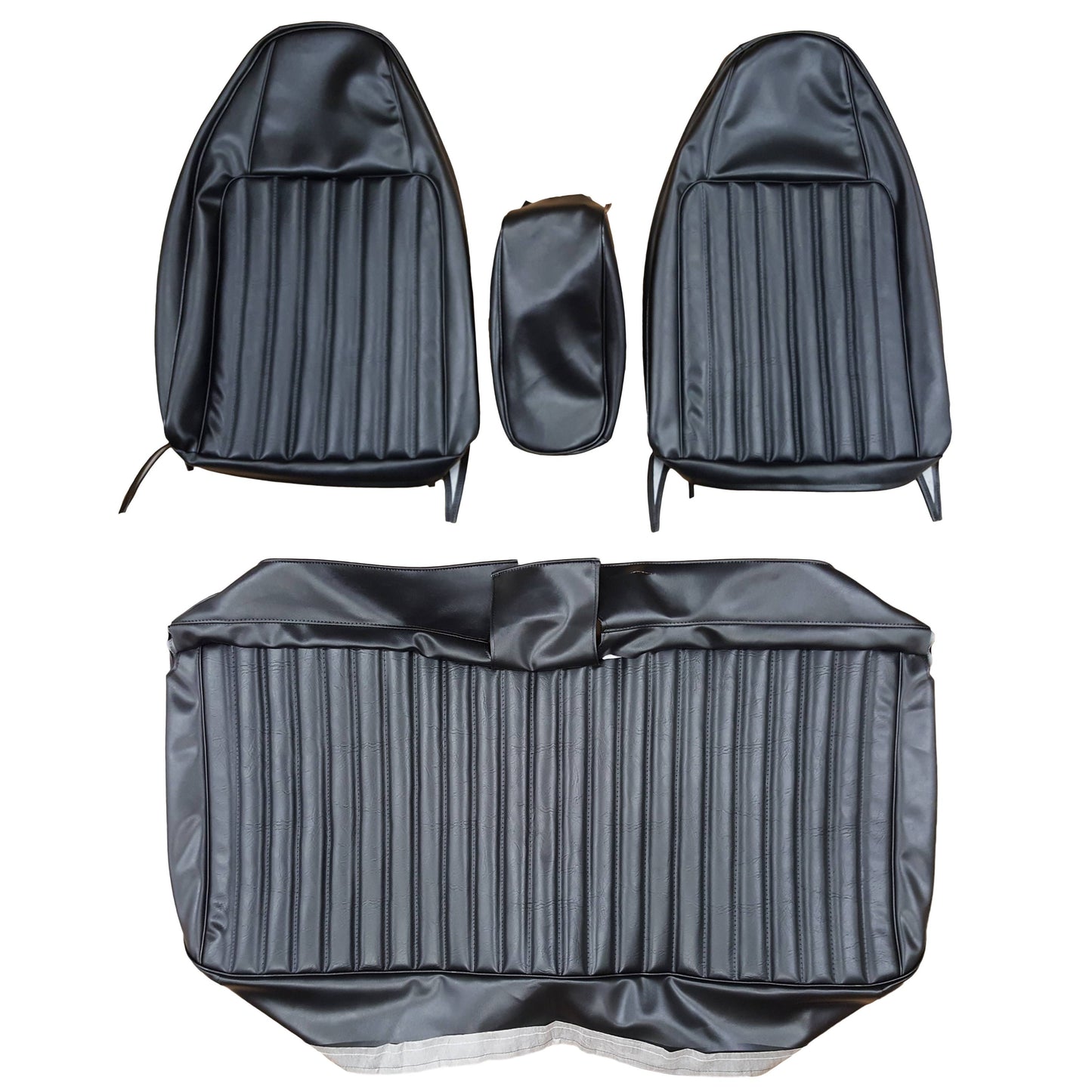 74-75 DART SPORT/DUSTER SPLIT BENCH W/ C.A.R. UPHOLSTERY -  BLACK