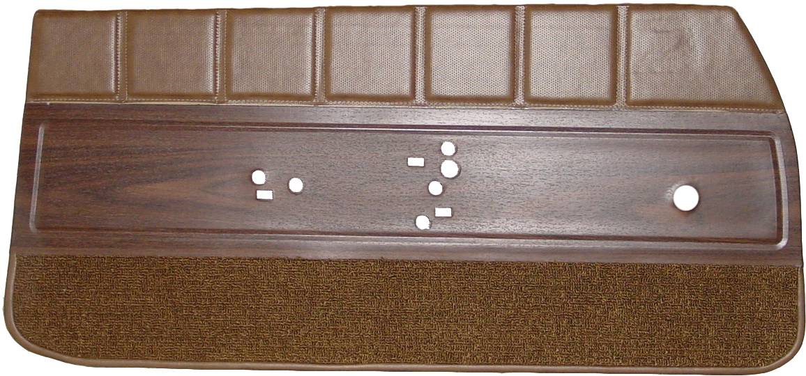 72 SKYLARK/GS "DELUXE" FRONT DOOR PANELS W/ WOODGRAIN (UNASSEMBLED) - SADDLE