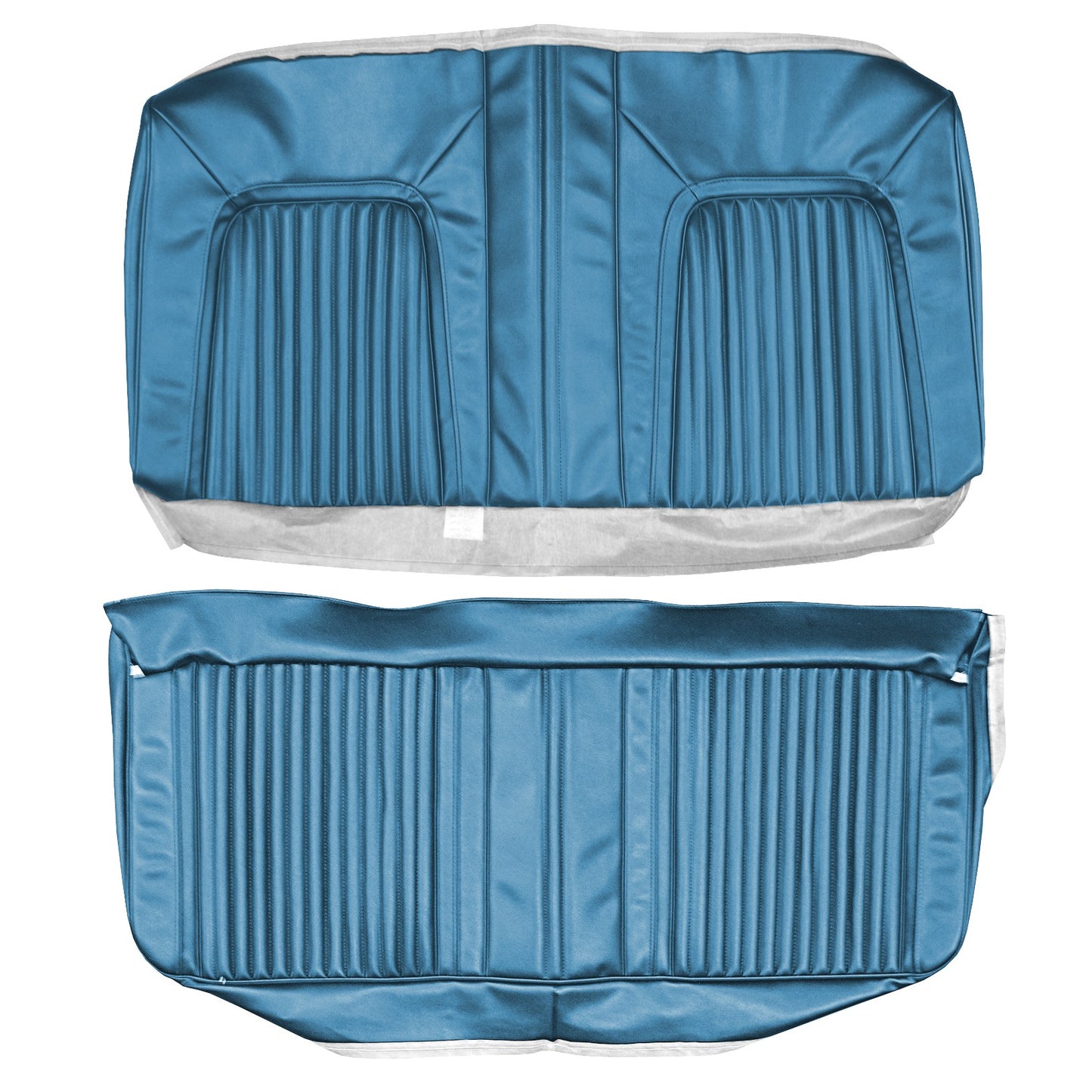 68 CUTLASS SUPREME HOLIDAY COUPE REAR UPHOLSTERY - MEDIUM BLUE