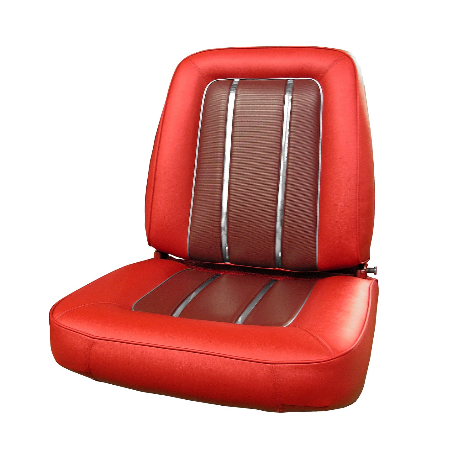 64 VALIANT SIGNET BUCKET SEAT UPH-DK RED/RED W/ SILVR TINSEL