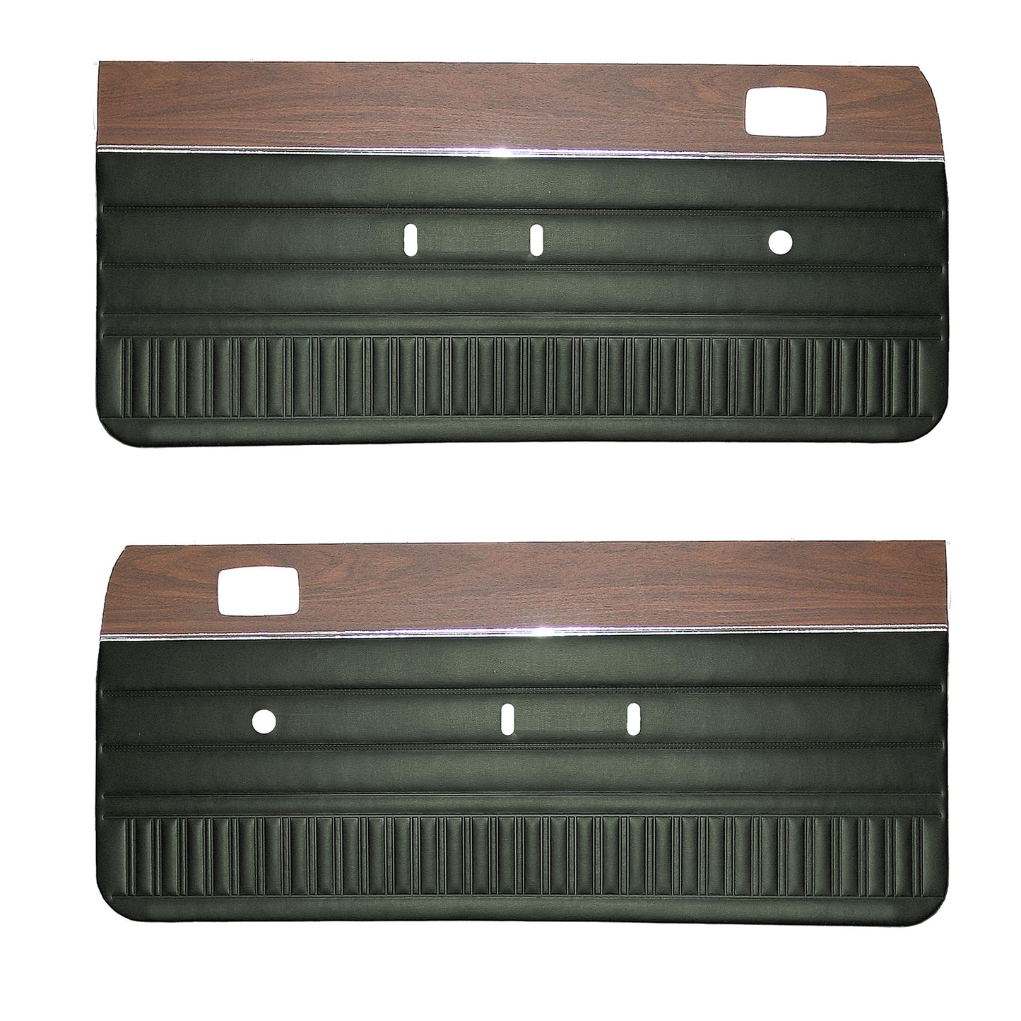 73 DART SPORT/DART SWINGER/SCAMP FRONT DOOR PANELS W/ WOODGRAIN - GREEN