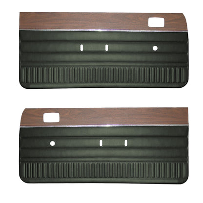 73 DART SPORT/DART SWINGER/SCAMP FRONT DOOR PANELS W/ WOODGRAIN - GREEN