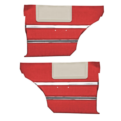 64 SPORT FURY HARDTOP REAR PANELS - RED W/ PEARL WHITE ACCENT