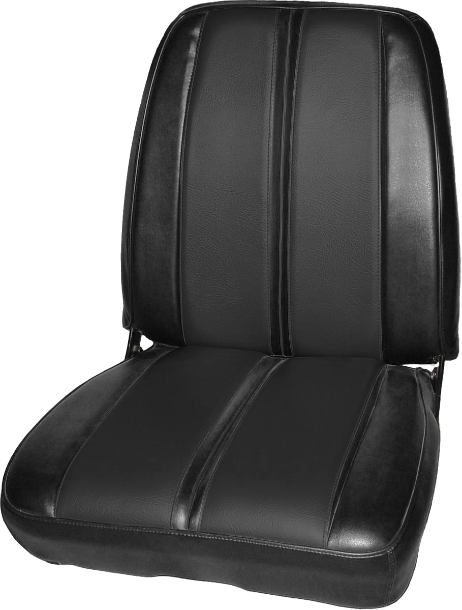 68 SPORT SATELLITE/GTX BUCKET SEAT UPHOLSTERY - BLACK