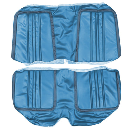 70 SATELLITE/ROADRUNNER "DECOR" HARDTOP REAR UPHOLSTERY - BRIGHT BLUE W/ DARK BLUE ACCENT
