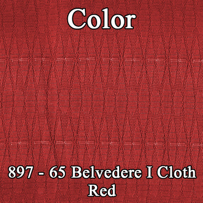 65 BELVEDERE I SPLIT BENCH CLOTH UPHOLSTERY - SRM RED CLOTH/RED