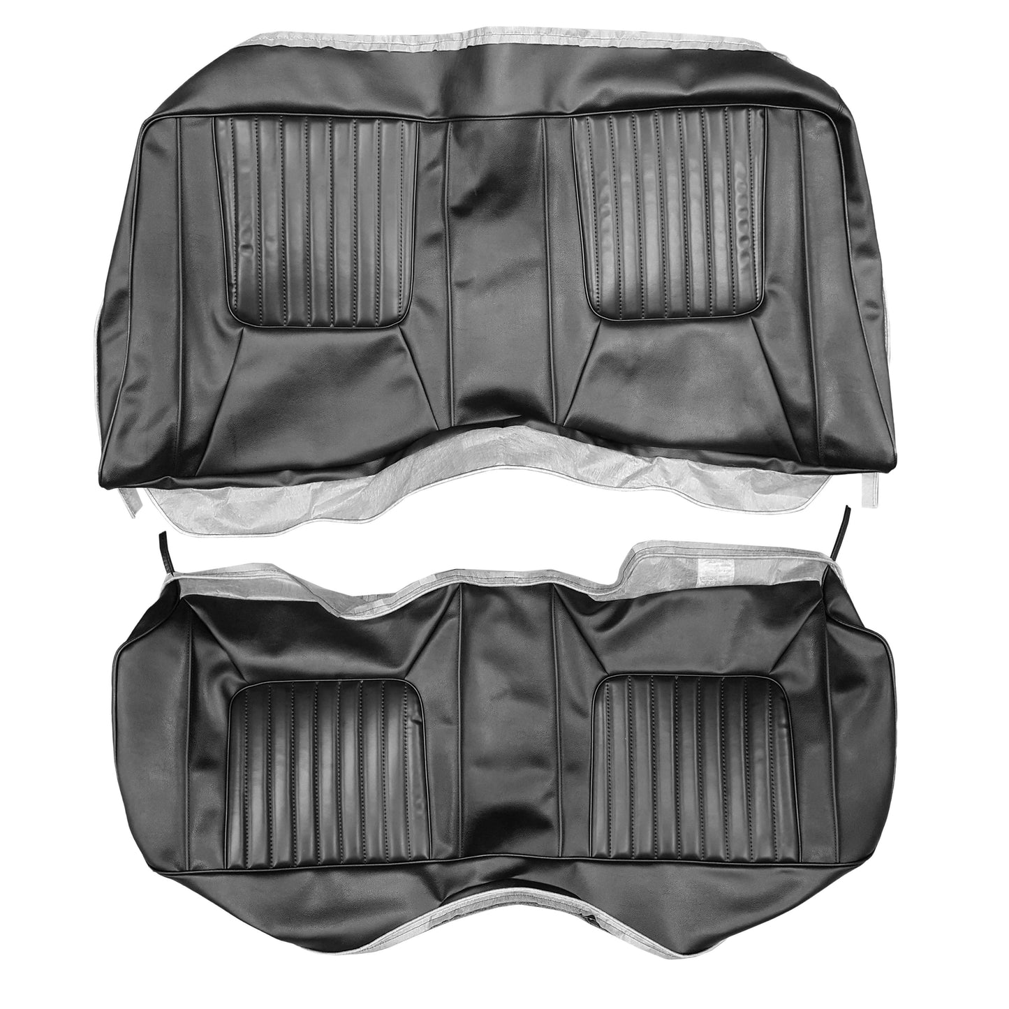 71 CHALLENGER DELUXE REAR SEAT UPHOLSTERY - BLACK