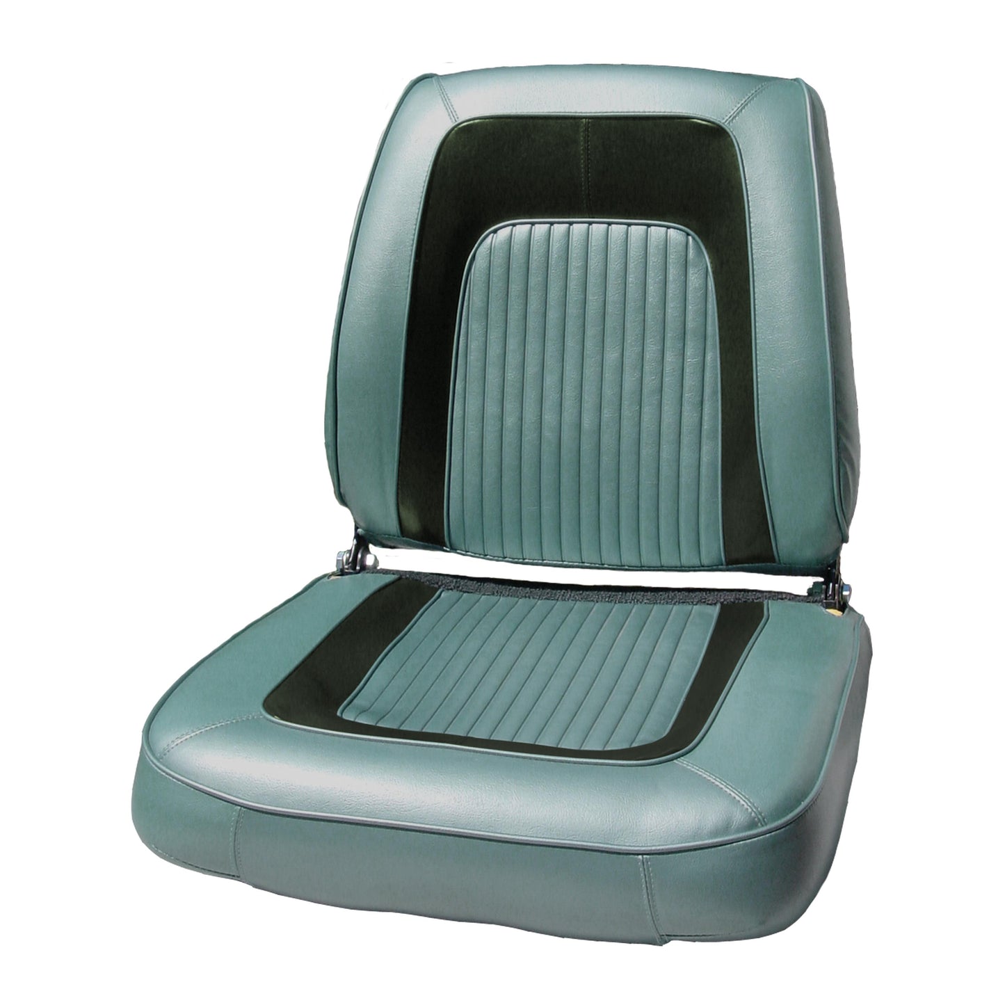 65 CORONET 500 BUCKET SEAT UPHOLSTERY - TURQUOISE/DARK GREEN COLLAR
