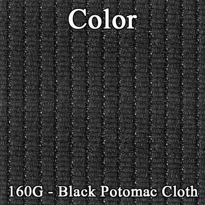 72 FIREBIRD/TRANS AM "DELUXE CLOTH" UPPER DOOR PANELS (UNASSEMBLED) - SRM BLACK POTOMAC CLOTH/BLACK