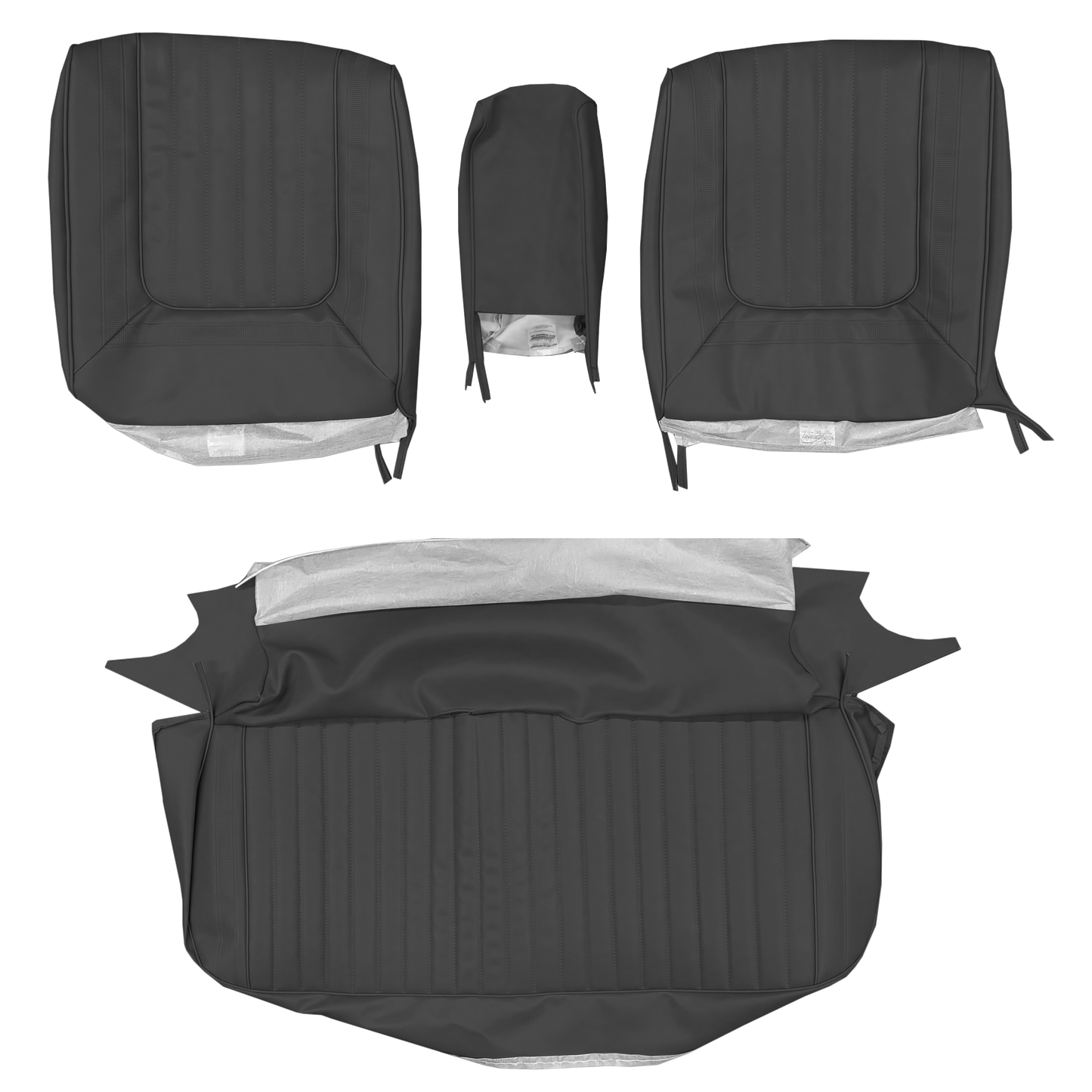 69 SKYLARK/CUSTOM SPLIT SEAT BENCH UPHOLSTERY - BLACK
