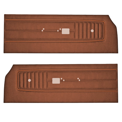 70 SPORT SATELLITE/ROADRUNNER/GTX FRONT DOOR PANELS - BURNT ORANGE W/ BRIGHT ORANGE WELT
