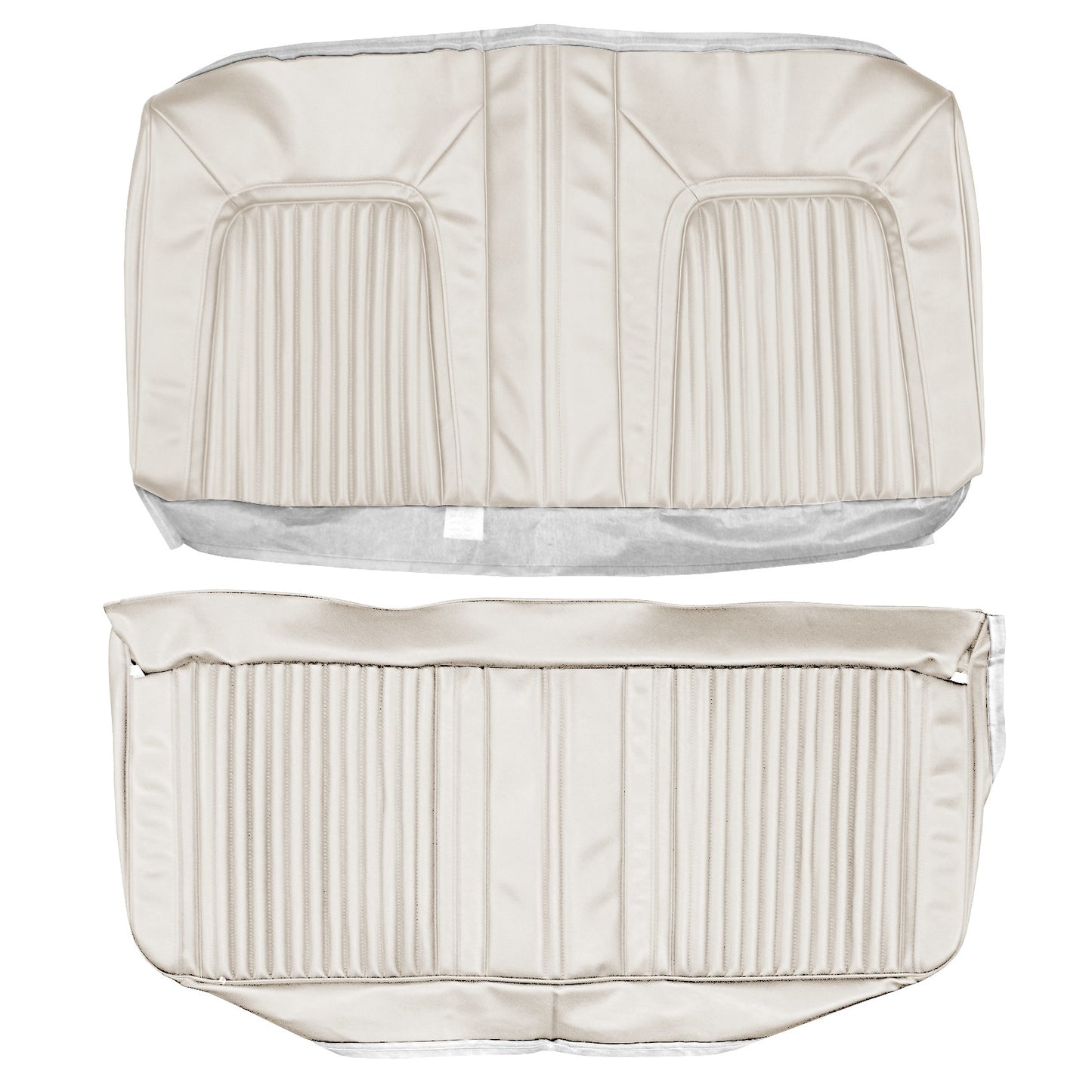 68 CUTLASS SUPREME HOLIDAY COUPE REAR UPHOLSTERY - PARCHMENT