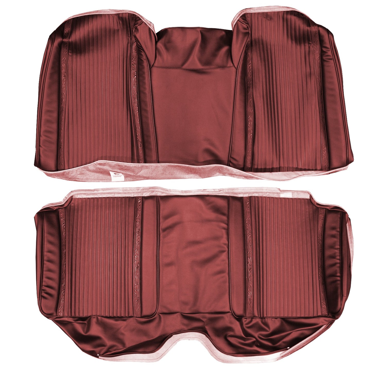 66 SATELLITE HARDTOP REAR UPHOLSTERY - RED