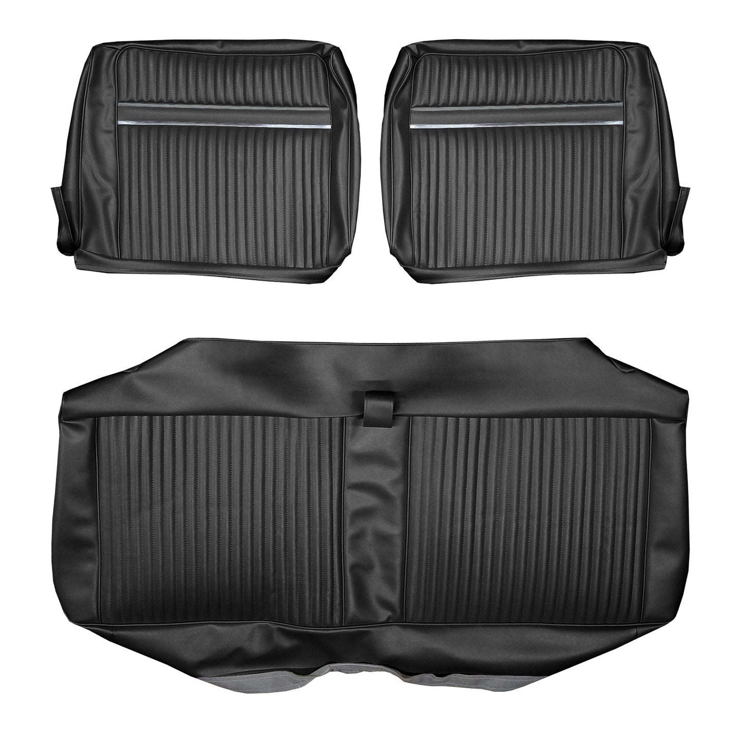67 FURY III SPLIT BENCH UPHOLSTERY - BLACK