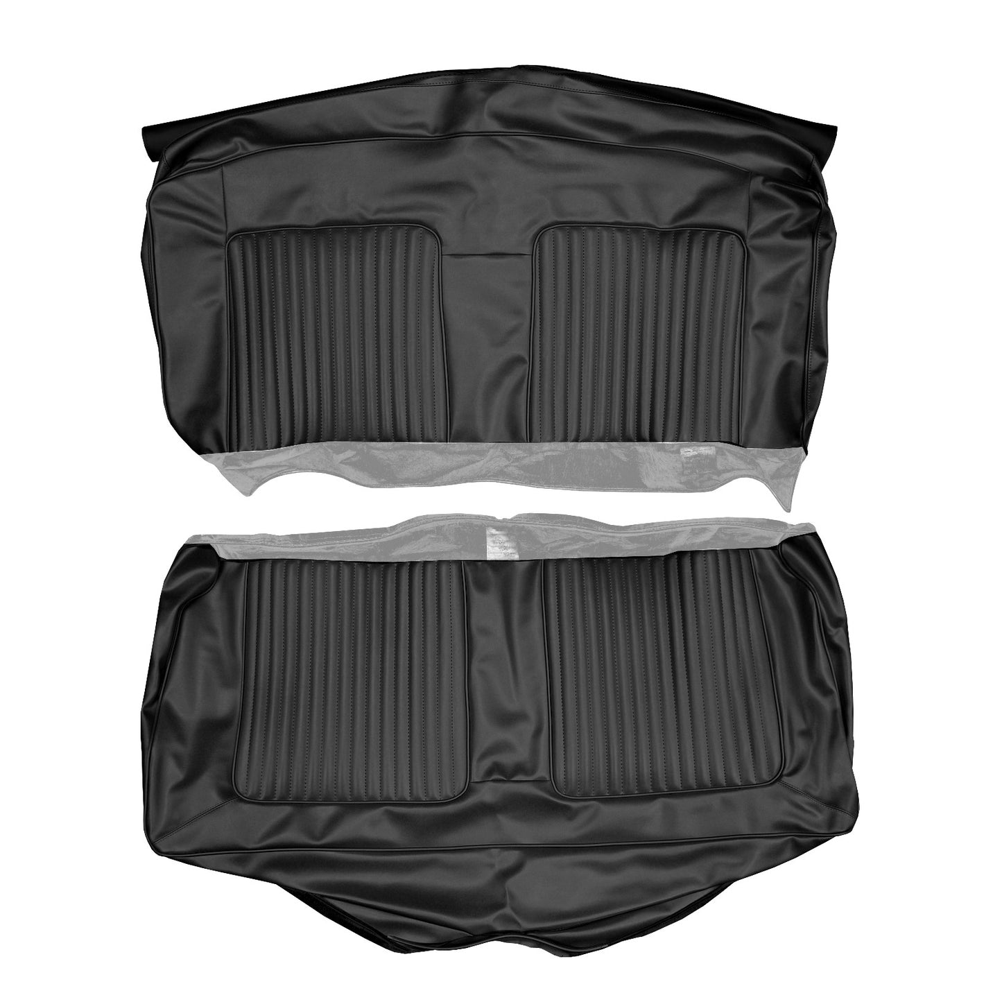 67 BARRACUDA CONVERTIBLE REAR UPHOLSTERY - BLACK