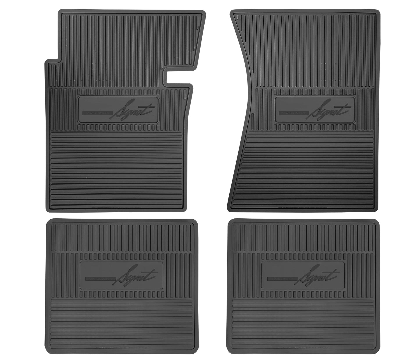 66 PLYMOUTH 'VALIANT SIGNET' FLOOR MATS W/ MANUAL TRANSMISSION - BLACK