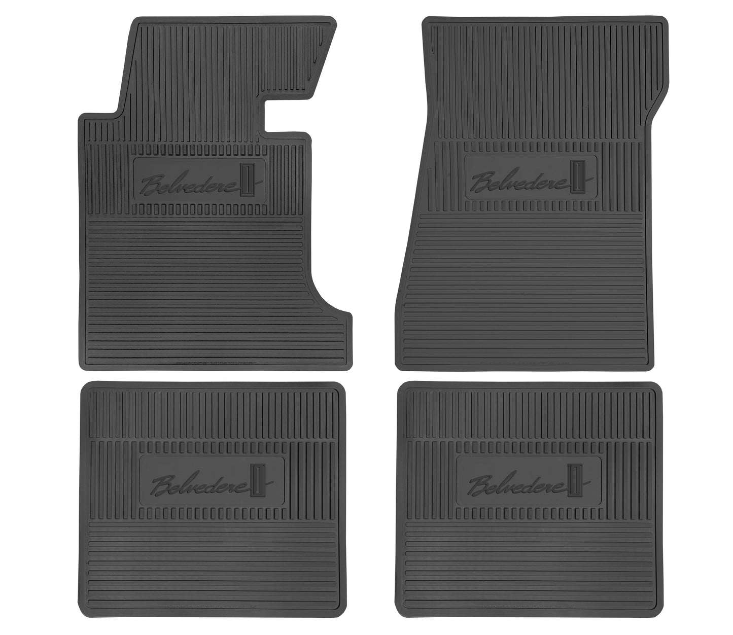 65 PLYMOUTH 'BELVEDERE I' FLOOR MATS W/ MANUAL TRANSMISSION - BLACK