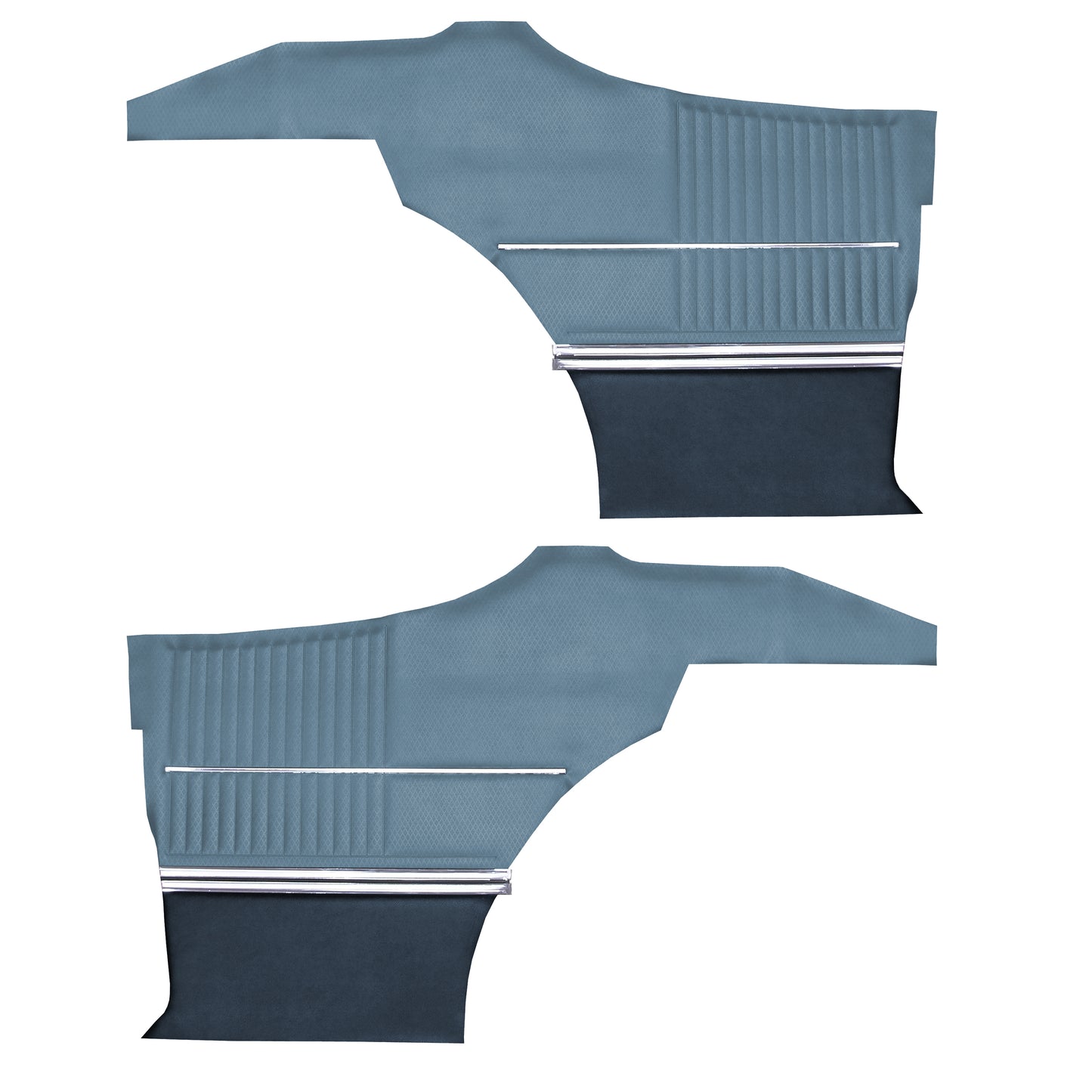 69 CUTLASS 'S'/442 SPORTS COUPE REAR PANELS (UNASSEMBLED) - LIGHT BLUE/DARK BLUE