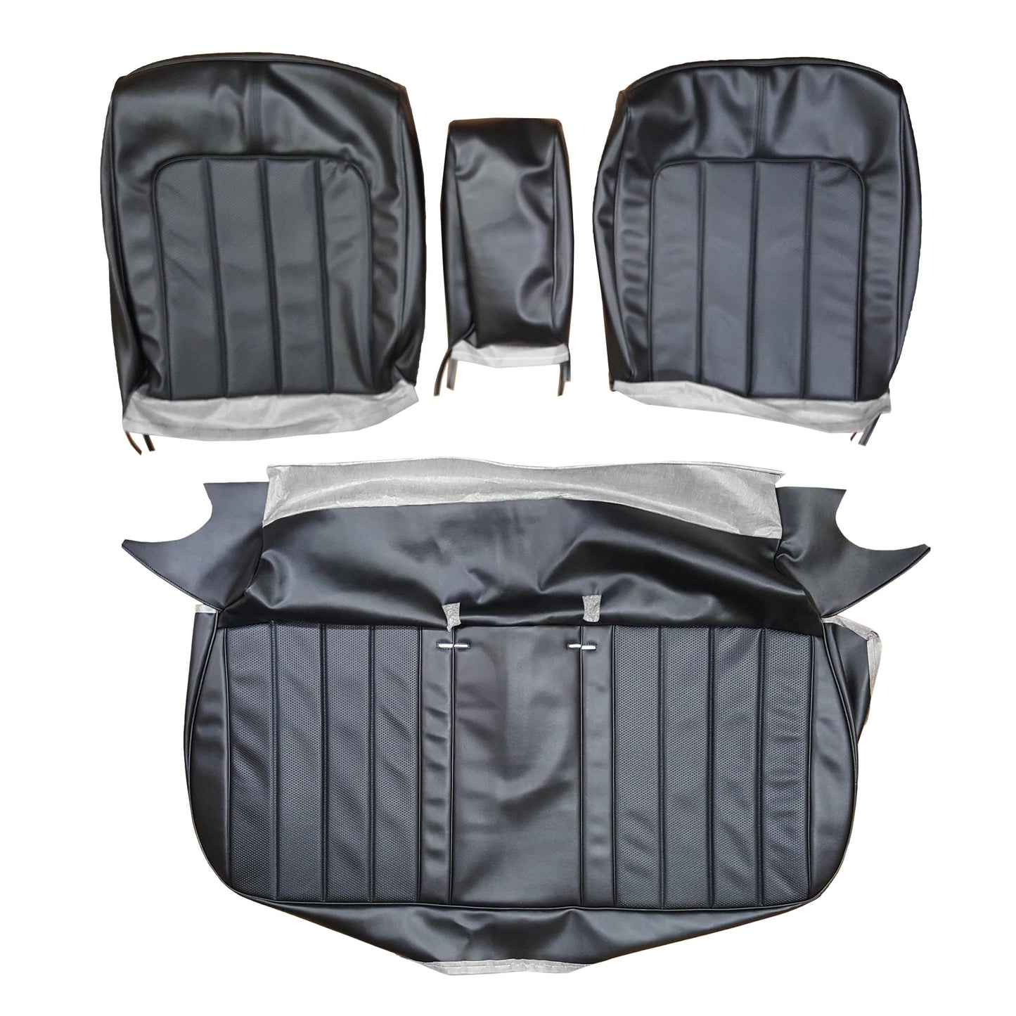 70 SKYLARK/GS "DELUXE" SPLIT BENCH W/ C.A.R. UPHOLSTERY - BLACK