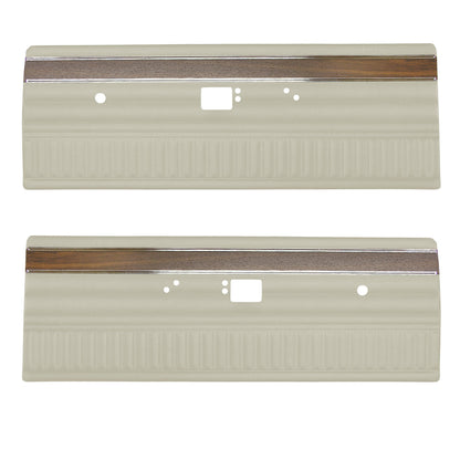72 DEMON FRONT DOOR PANELS (W/ WOOGRAIN & SMOOTH CHROME) - WHITE