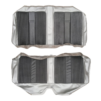 67 BELVEDERE II "SILVER SPECIAL" HARDTOP REAR UPHOLSTERY - BLACK W/ SILVER CASTING/SILVER
