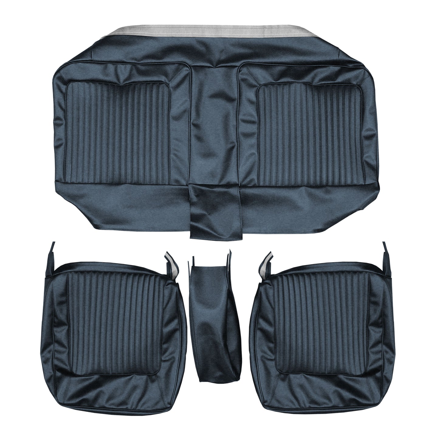 67 BARRACUDA SPLIT BENCH W/ C.A.R. UPHOLSTERY - NAVY