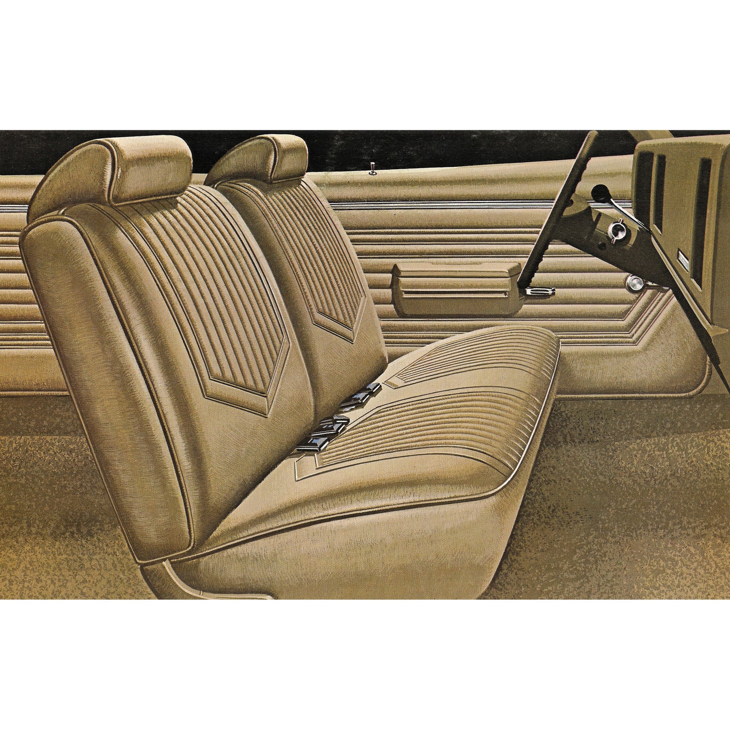 71 SKYLARK/GS "STANDARD" SPLIT BENCH UPHOLSTERY - GREEN