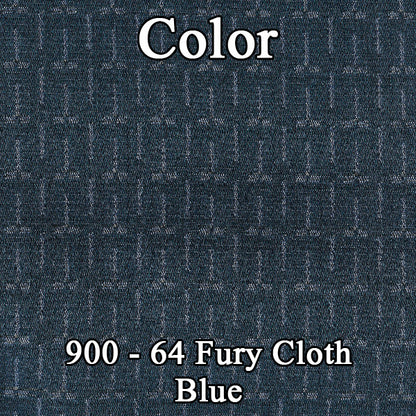 64 FURY SPLIT BENCH SEAT UPH SRM BLUE CLOTH/MET BLUE