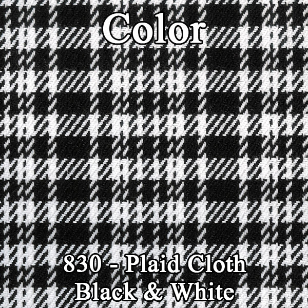 71 DEMON/DUSTER SPLIT BENCH CLOTH UPHOLSTERY - LSRM BLACK/WHITE PLAID CLOTH/BLACK