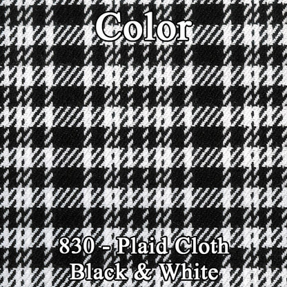 71 DEMON/DUSTER SPLIT BENCH CLOTH UPHOLSTERY - LSRM BLACK/WHITE PLAID CLOTH/BLACK