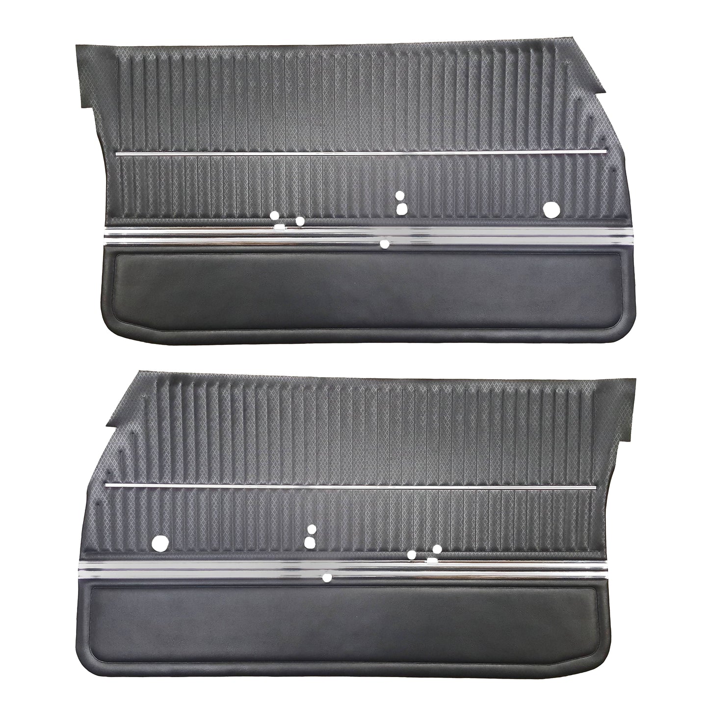 68 CUTLASS 'S'/442 SPORTS COUPE FRONT DOOR PANELS (UNASSEMBLED) - BLACK